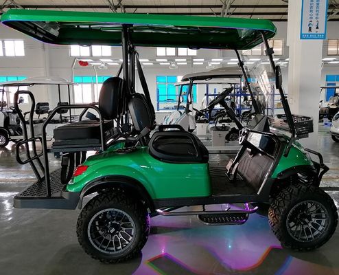 OEM ODM 4ホイール ディスク ブレーキオフロード ホイール ハイシャシー ミニ電気ゴルフカート 10 インチ IP66 ディスプレイ 4 席ゴルフカート